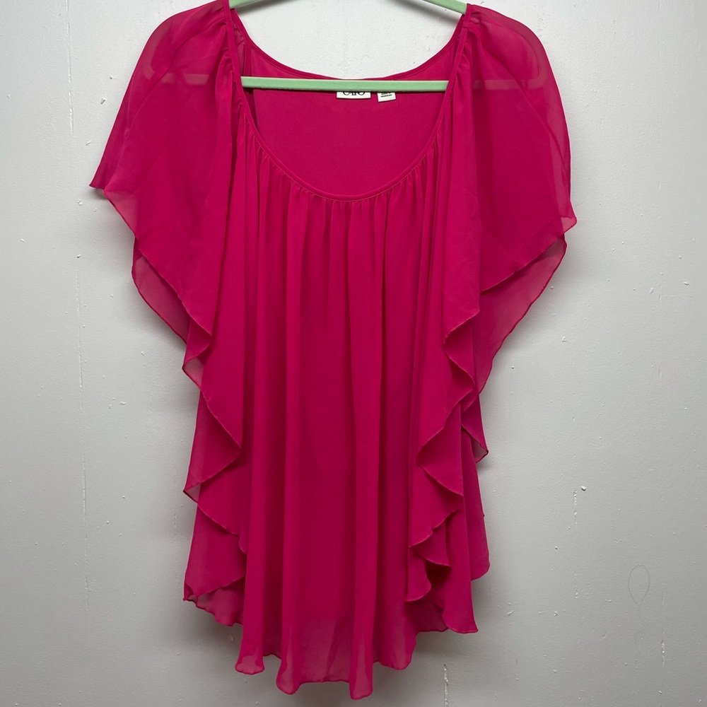 CATO'S Fushia/Hot Pink Flowy Top Size Medium
